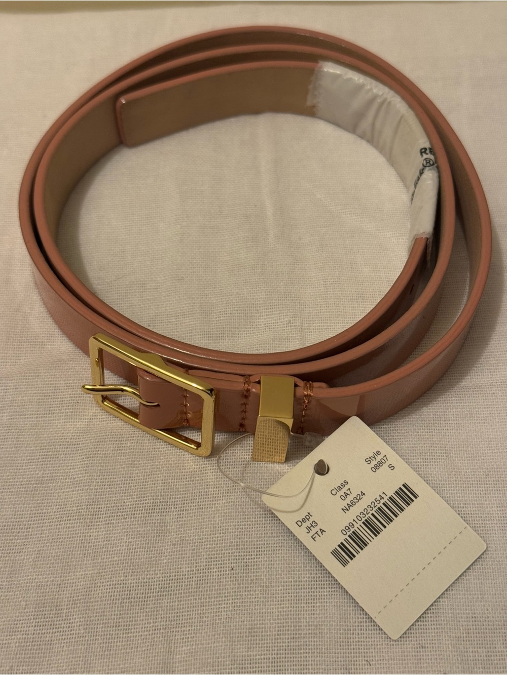 NWT VINTAGE J. Crew Monica Patent Metal Belt Frosted Taupe Deadstock Small - Picture 2 of 11
